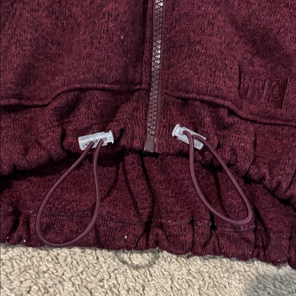 PINK Victoria's Secret Maroon Zip-Up Hoodie - Picture 3 of 4